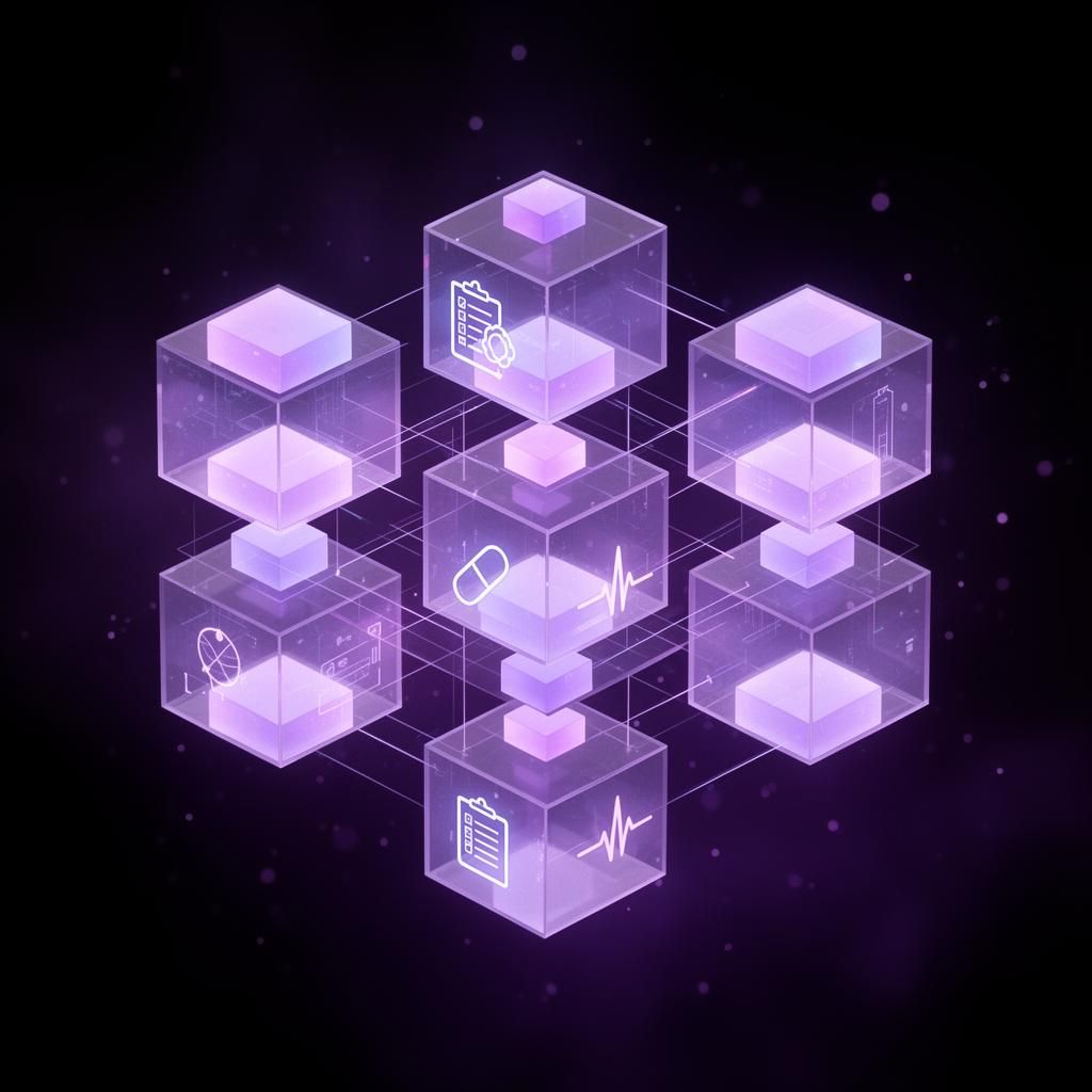 Abstract visualization of AI deployment in clinical trials